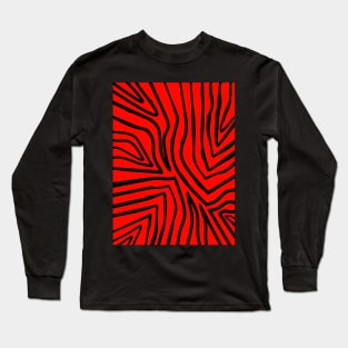 RED Zebra Stripes Long Sleeve T-Shirt